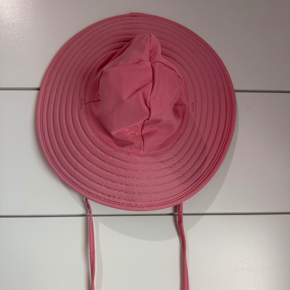 Ruffle Butts Pink Swim Hat 12m-2T